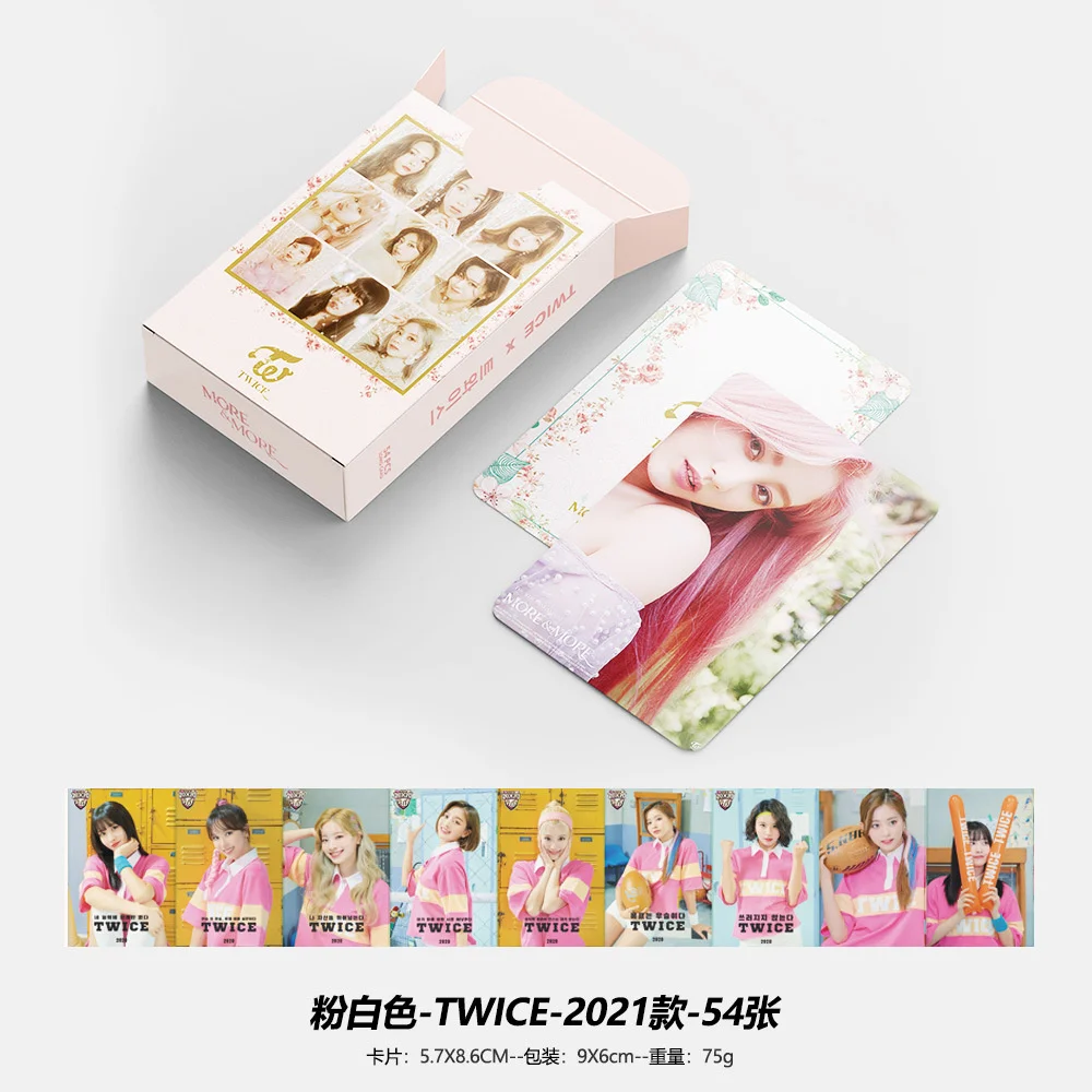 

54/set KPOP new boy group pink and white - TWICE commemorative album concept photo sweet style collection photo card Sana Gift