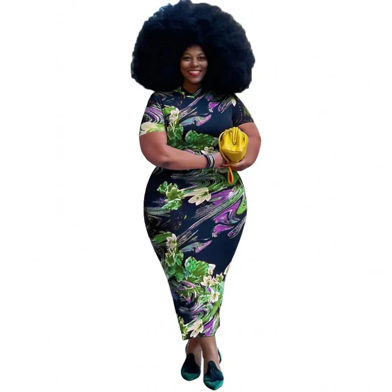

4XL 5XL African Dresses For Women 2022 Africa Clothes Flower Dashiki Ladies Clothing Ankara Office Lady Dress Big Size 3XL