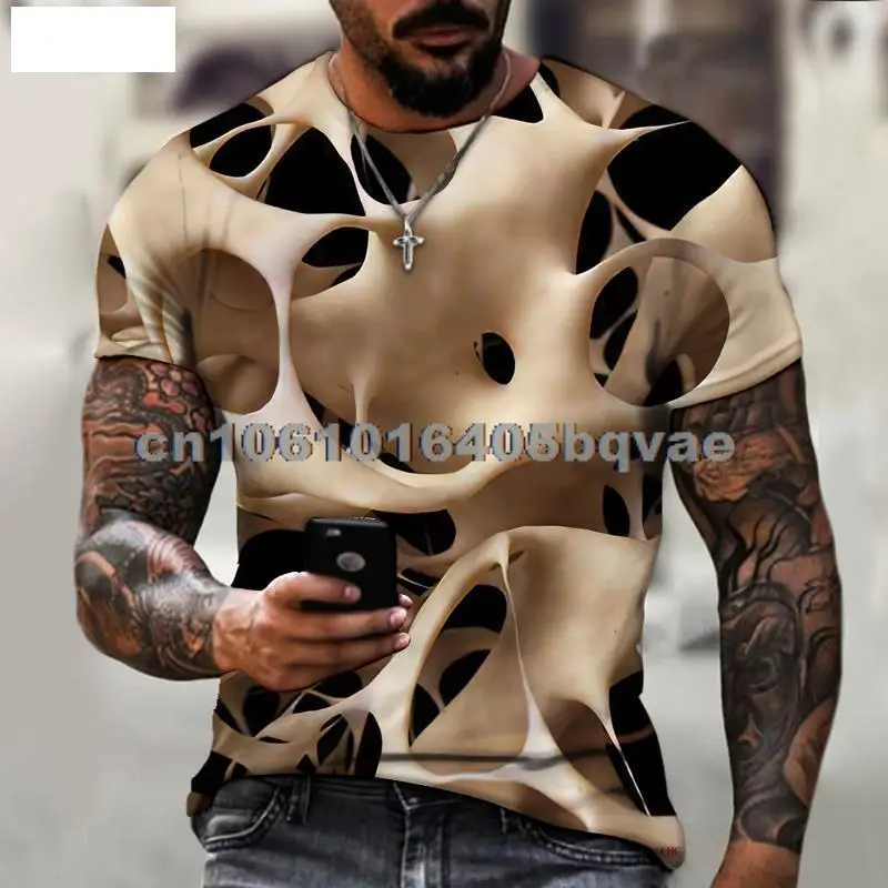 

Футболка мужская летняя с коротким рукавом и 3D-принтом, размеры до 5XL