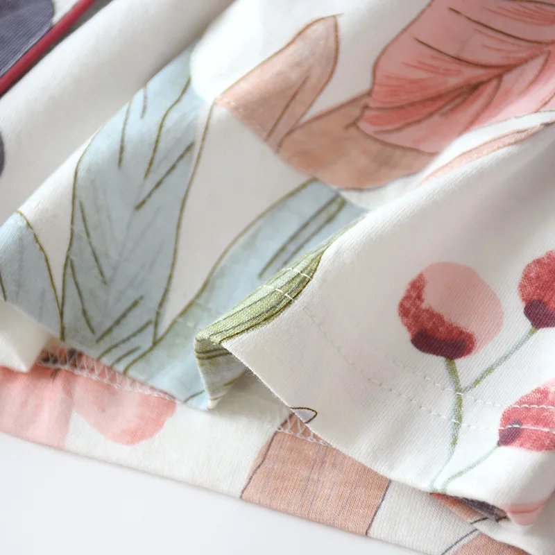 Women Cotton 2 Pieces Pijamas Set Pyjamas PJ Set Female Luxury Soft Pajamas V-Neck Long Sleeves Pyjama Set