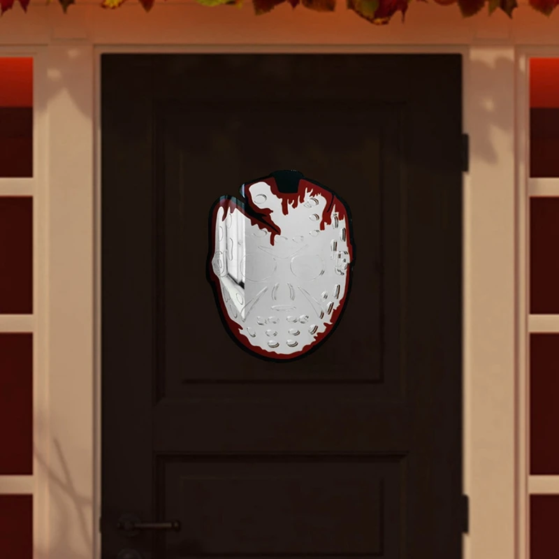 

1 Piece Halloween Decoration Ornaments Ghost In The Mirror Luminous Scary Mirror Ghost Silver