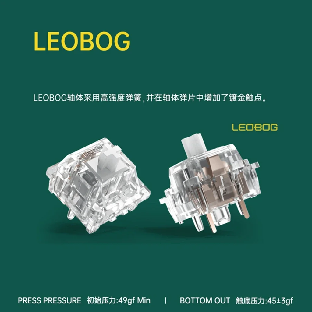 Фото Переключатель LEOBOG Ice Soul для механической клавиатуры, тактильная мощность, 5 контактов, RGB, прозрачный, Hi-Fi, фабрика Lubed GK61 hi75 Sugar65 №2