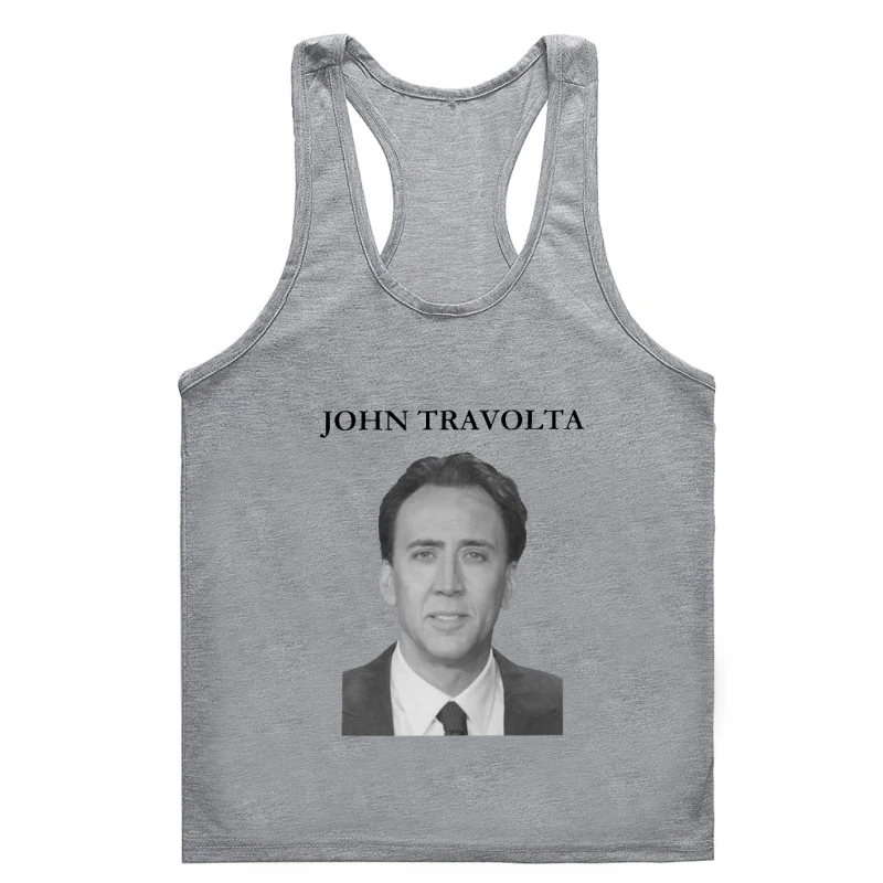

Men's Nicolas Cage Face tank Gym t-tank top menFunny Pure Cotton gym tank top men Casual sleeveless Crewneck Gym t-tank top menP