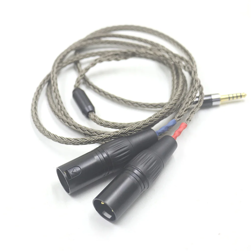 HiFi 16 ядер OCC посеребренный 4 мм сбалансированный двойной 2x 3pin XLR аудиокабель