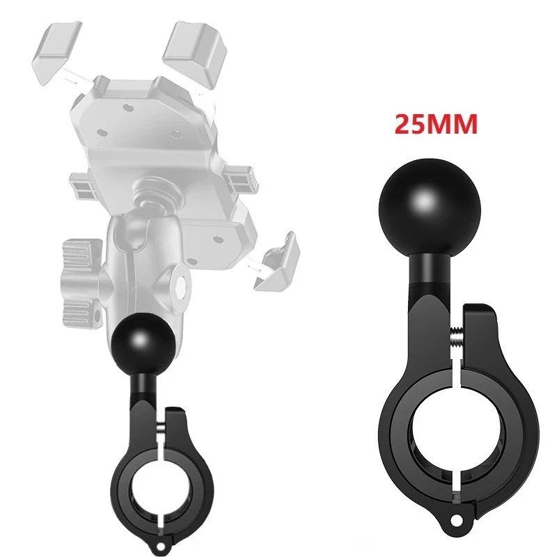17mm 25mm Ball Head Adapter Motorcycle Handlebar 1 inch Base Mount Holder Bike Bicycle Riding Clip Aluminum Alloy GPS Bracket images - 6