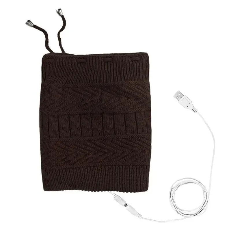 

Heated Beanie USB Rechargeable 2 In 1 Heated Beanie Hat Scarf Women Rechargeable Warm Winter Hat Knit Scarf For Outdoor Sports 2