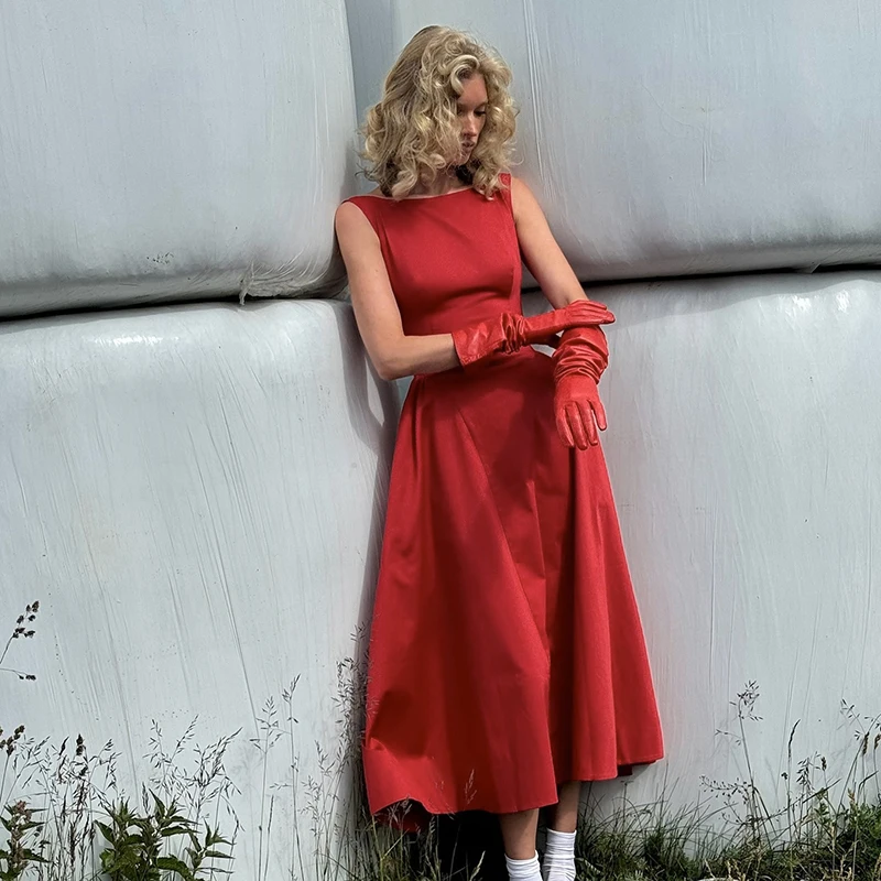 CUTENOVA Летняя Облегающая Майка Эластичный Пуловер Свитер С Круглым Вырезом Платье