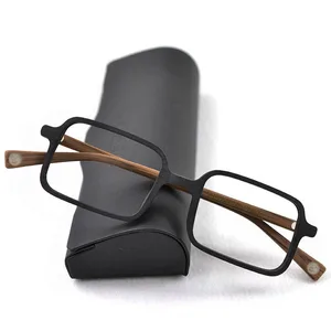 2023 Square Retro Japan Style Handmade Eyeglass Frames Wood Grain Acetate Reading Prescription Glasses For Men Optical Eyewear
