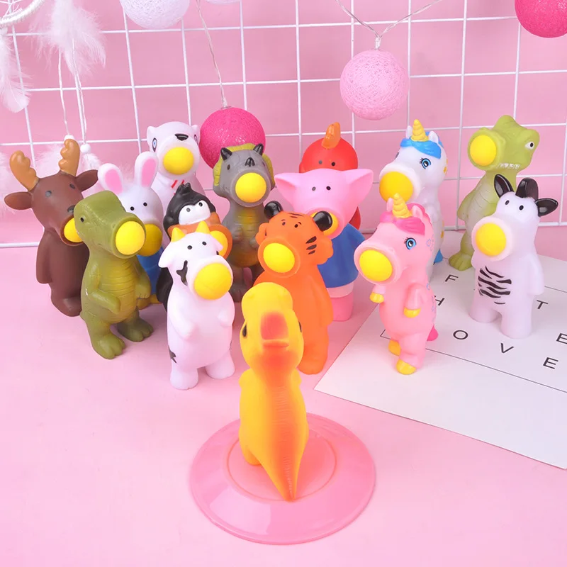 

Funny Animal Unicorn Catapult Spitting Ball Squeeze Shooting Ball Kids Toys Pop Out Balls Decompression Kids Toys for Age 4+