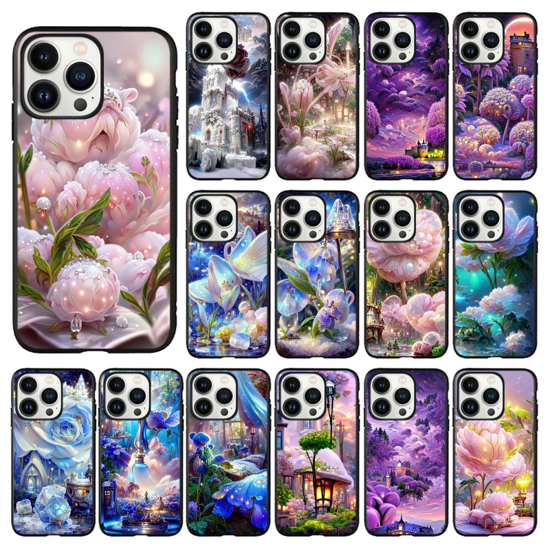 

Nature Flower Peony Rose Heaven Phone Case For iphone 14 13 12 11 Pro Max XS XR X 8 7 Plus SE Mobile Phone Cases Funda Cell