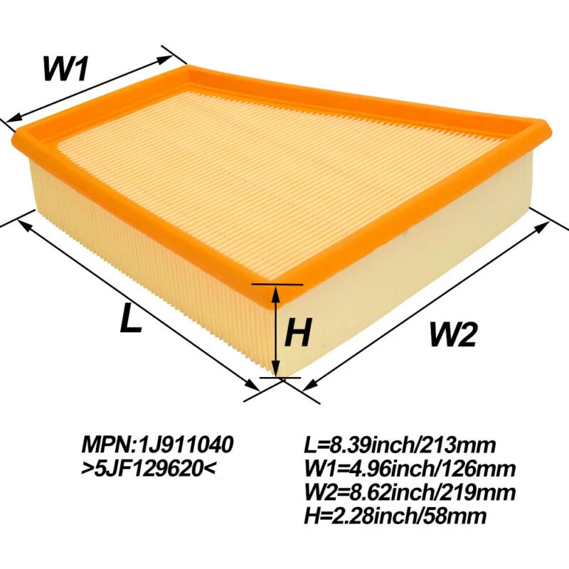 Моющийся воздушный фильтр двигателя 5JF129620 для SEAT IBIZA Ⅲ Толедо SKODA FABIA GOLF V VI POLO SAVEIRO