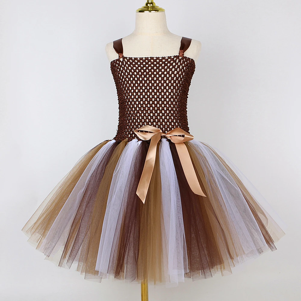 Платья джунглей Anmals для девочек рождественские костюмы на Хэллоуин с манжетами