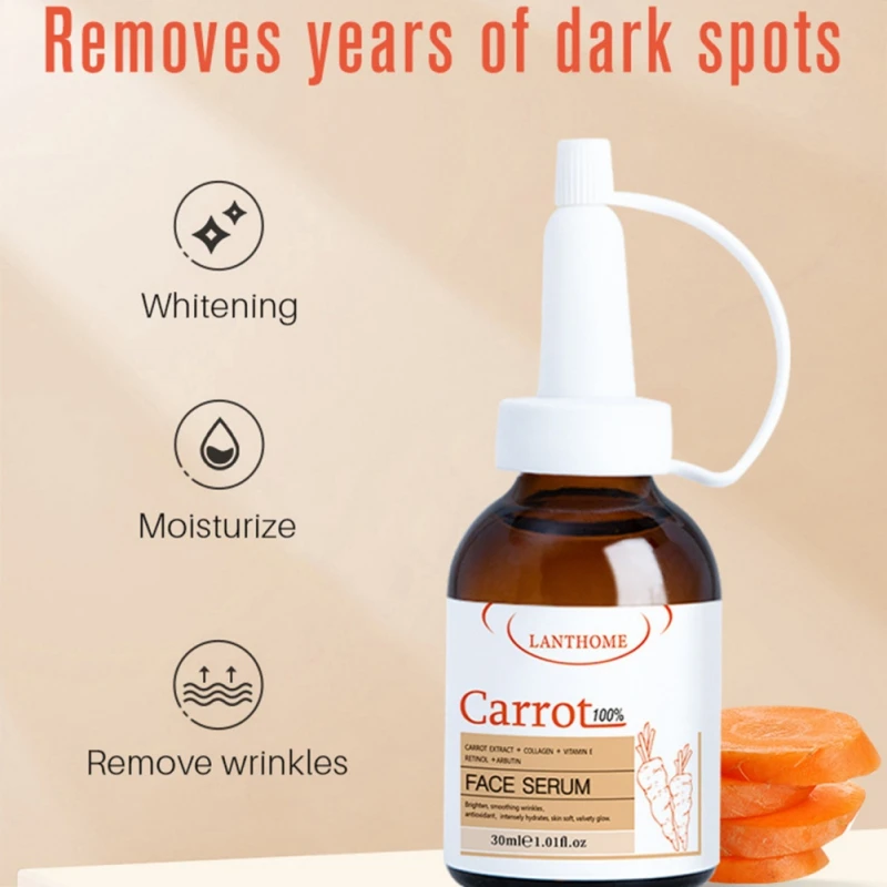 

Dark Spot Corrector Whitening Serum Brighten Blemish Freckle Remover Natural Carrot Essence Korea Skin Care Face Bleaching Serum