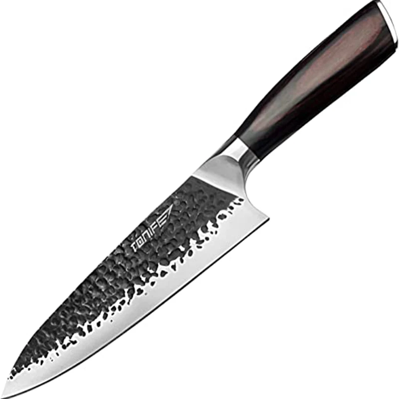 

TONIFE 8" Chef Knife Ultra Sharp High Carbon Stainless Steel Corrosion Resistant Cooking Kitchen Knife Slicer Nakiri Paring