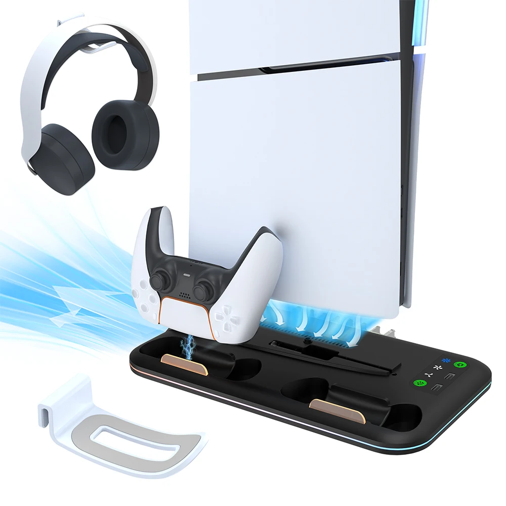 Для PS5 Pro/PS5 Slim Disc и цифровая охлаждающая станция с подсветкой RGB двойной