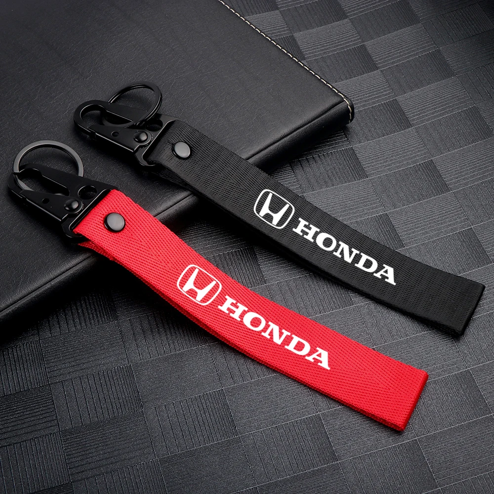Фото 1 шт. автомобильный брелок для ключей из нейлона и металла для Honda Civic Fit Jazz Accord Pilot CRV Odyssey Passport City Shuttle №1