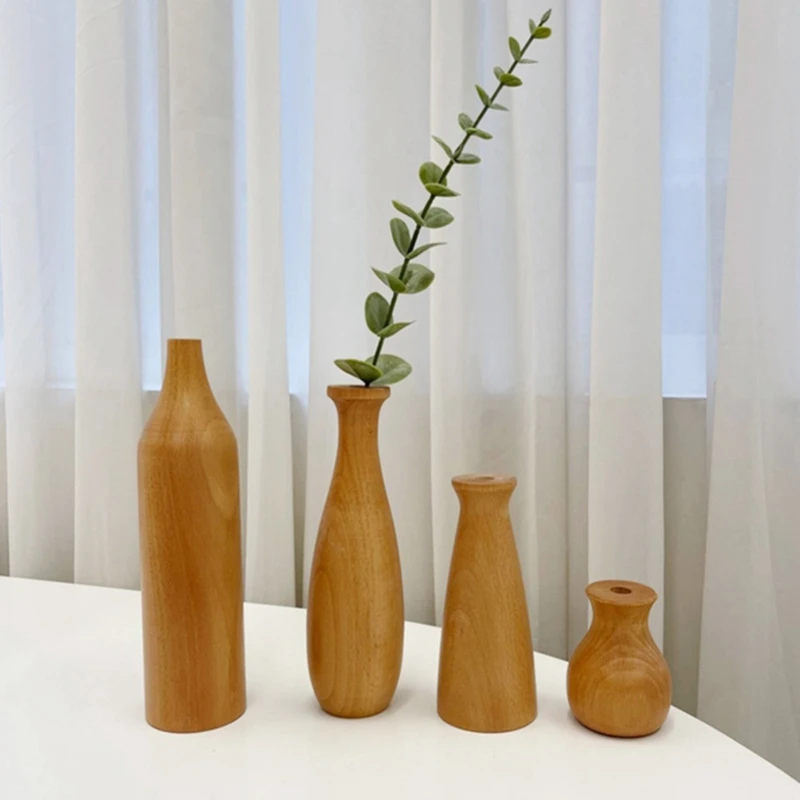 

Bamboo and Wood Small Vases Flower Arrangement Vases Home Decorations Photography Props Coffee Shops