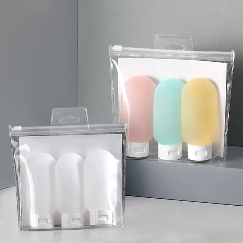 

3Pcs Makeup Cute Travel Food-grade Silicone Bottles Shampoo Shower Gel Lotion Sub-bottling Tube Squeeze Empty Bottle 60ml