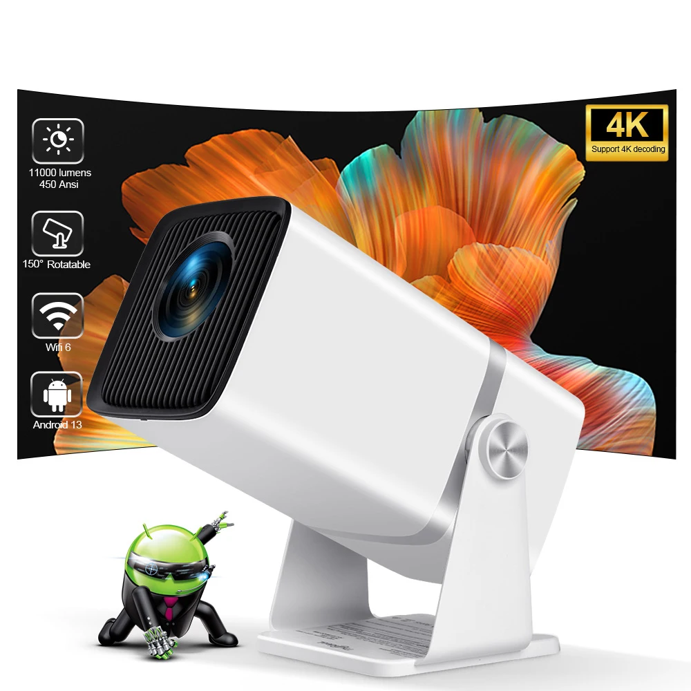 Full HD 1080P TD80W Мини-проектор Android 13 WiFi-проектор 4K Умный домашний кинотеатр Кино