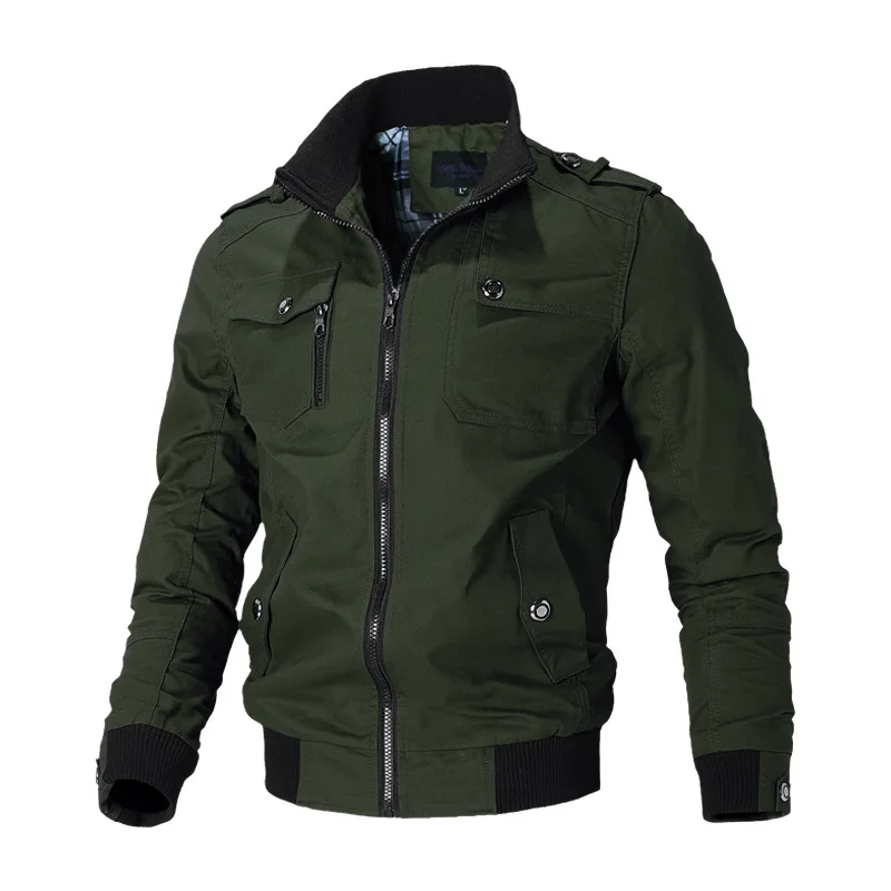 Men Military Jackets Chaquetas Stand-up Collar Casual Coats 