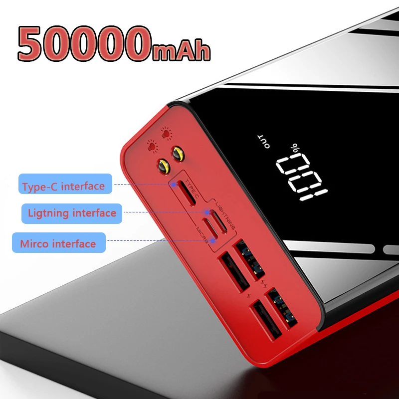 

Power Bank 50000mAh Portable Charger For Samsung Xiaomi Mi Mobile External Battery Powerbank 50000 MAh Poverbank Phone