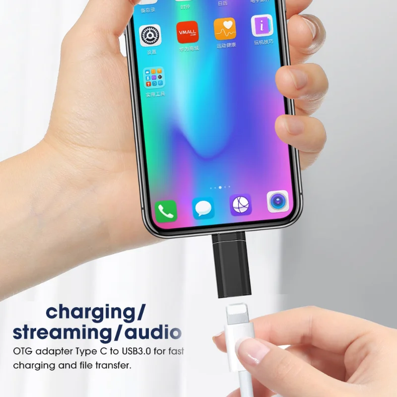 Lightning Female To Micro USB Type C Male Adapter Connector Data Sync Charging Converter for Apple Android Phone Laptop Adapters