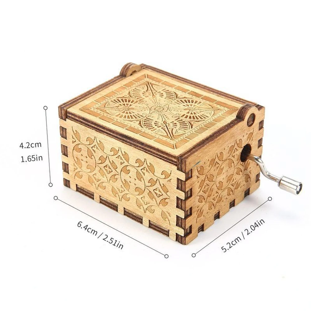 You Are My Sunshine Music Box Wood Carving Color Printing Hand Crank Music Box Birthday Present Christmas Valentine's Day Gift images - 6