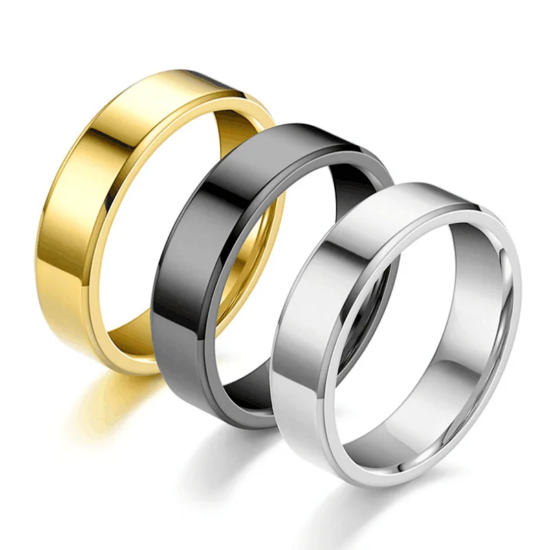 

Titanium Steel Smooth Face Couple Ring Business Style Men's Rings European and American Fashion Jewelry Jewelry Wholesale