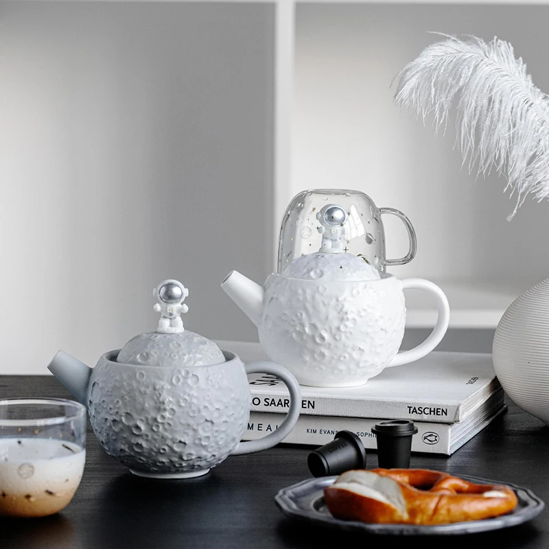 

Чайный набор в форме астронавта, кружка для чайного горшка, посуда для чая, чайный горшок, чашка, чайные горшки, китайские стеклянные кухонны...