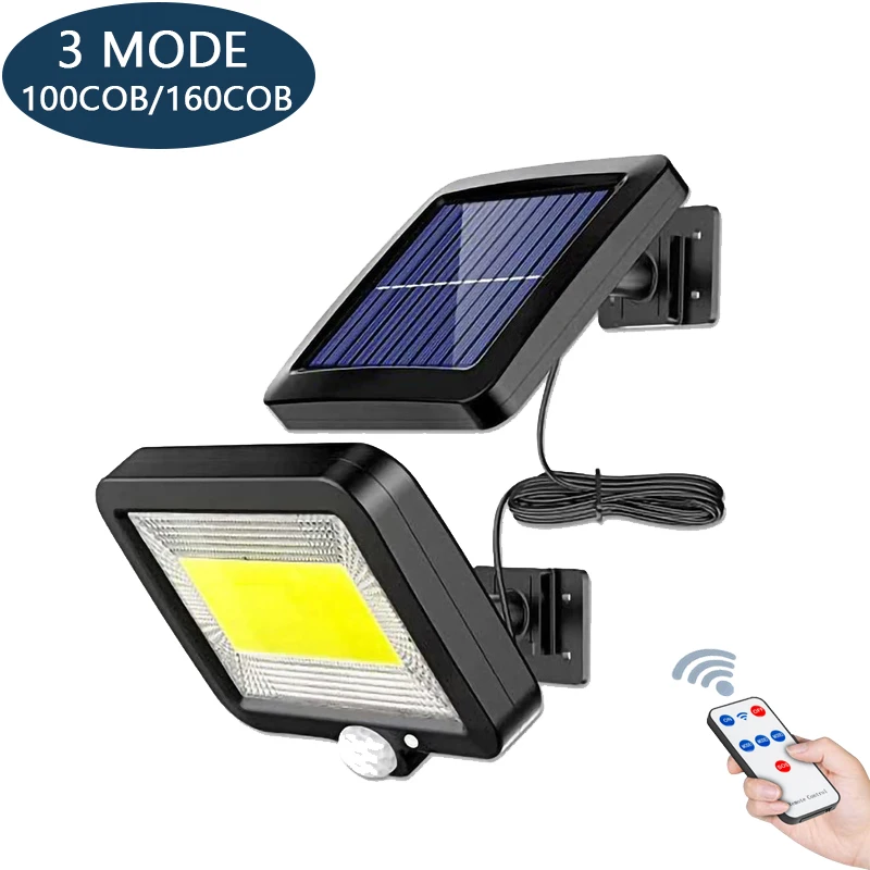 

COB LED Solar Powered Light Outdoors PIR Motion Sensor IP65 Waterproof Wall Emergency Street Security Lamp For Garden Decoration