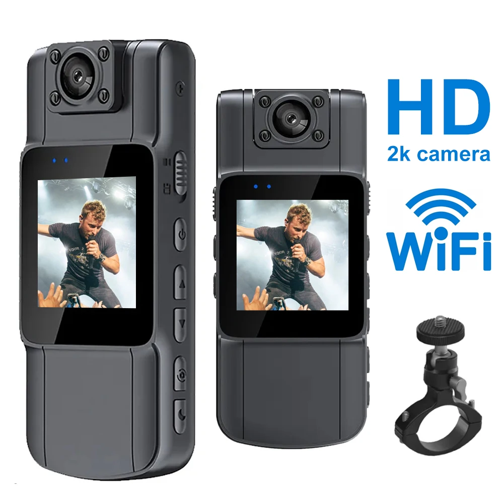 L11 2K Body Camera Infrared Night Vision Full HD Mini Camera 130° Wide Angle Lens 180° Adjustable for Law Enforcement Security