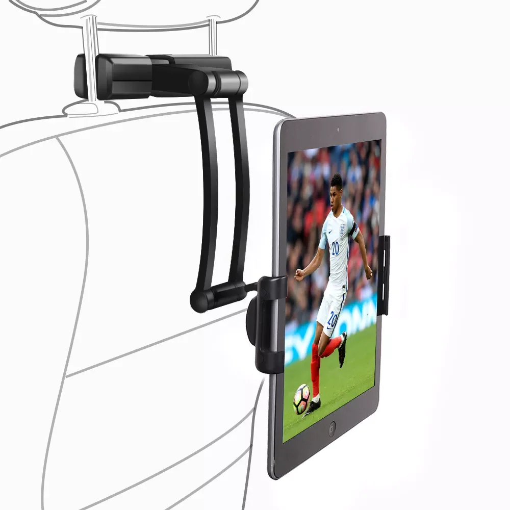

Алюминиевый Автомобильный держатель для планшета iPad Air Mini 2 3 4 Pro 12,9, подставка для планшета 5-13 дюймов на подголовник заднего сиденья для Iphone X...