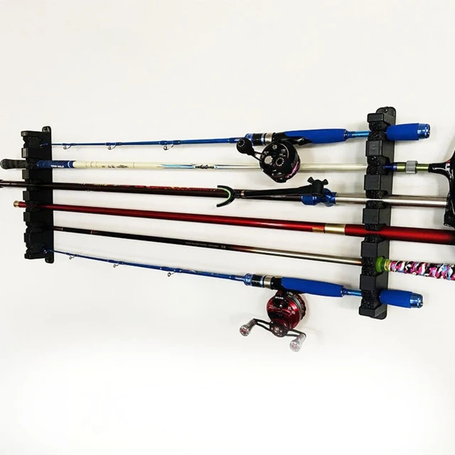 Portable Fishing Rod Rack Fishing Pole Storage Holder Wall Mount