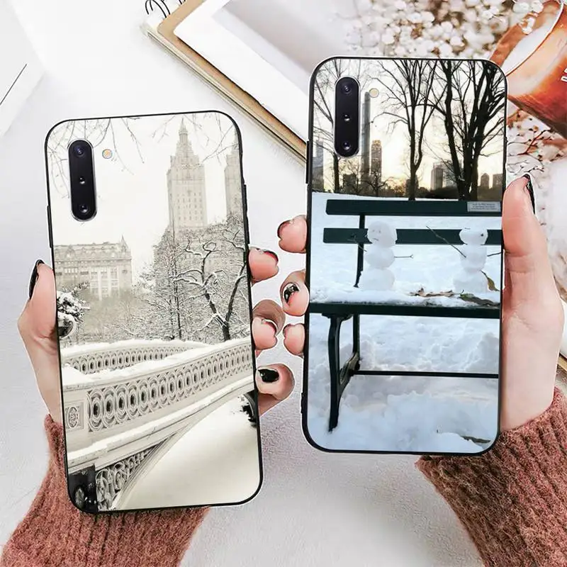 

Winter New York Central Phone Case for Samsung A51 A30s A52 A71 A12 for Huawei Honor 10i for OPPO vivo Y11 cover