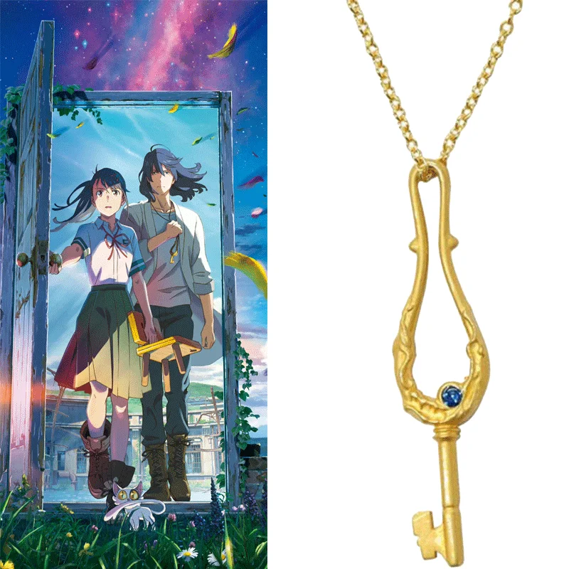 

Suzume No Tojimari Necklace Iwado Suzume Key Model Cos Props Manga Decorate Anime Peripherals Collection Craft Toy for Girl Gift