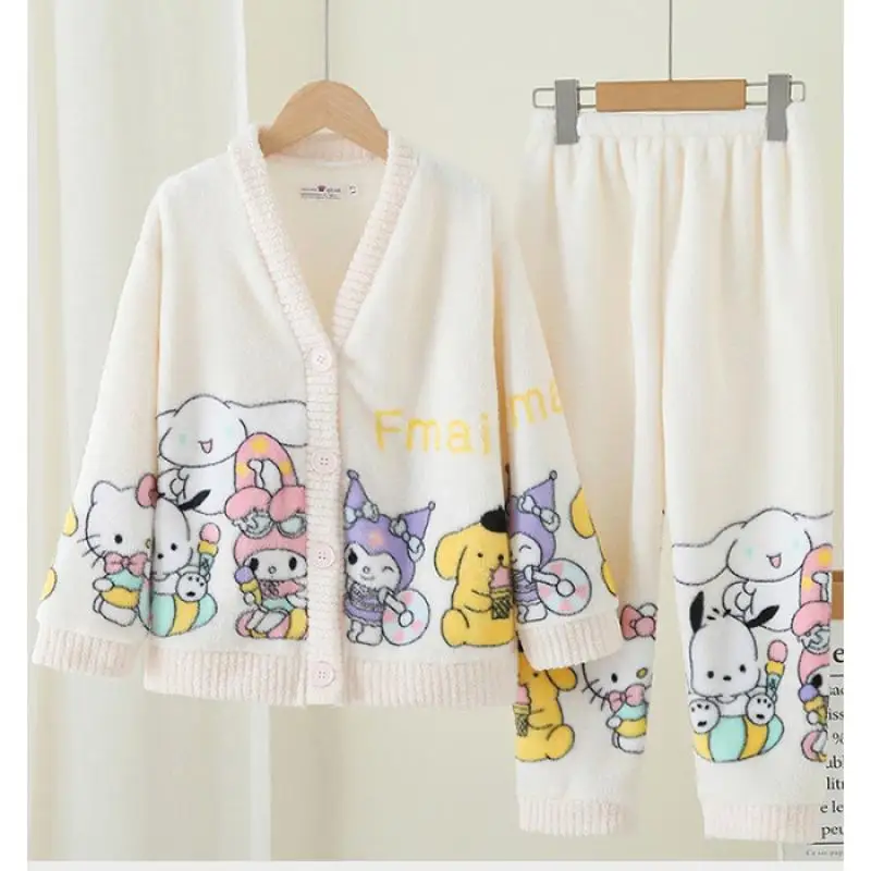 

Милая Y2K Cinnamoroll Sanrios Kuromi, мультяшная Пижама для девочек, милая аниме родительская модель, домашняя одежда, пижама, костюм, зимний подарок