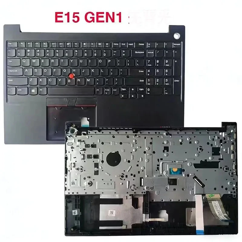 Фото Верхний корпус с подставкой для рук A+ и клавиатурой (US/FR/Latin LA) для Lenovo Thinkpad E15 Gen1, черный цвет №5