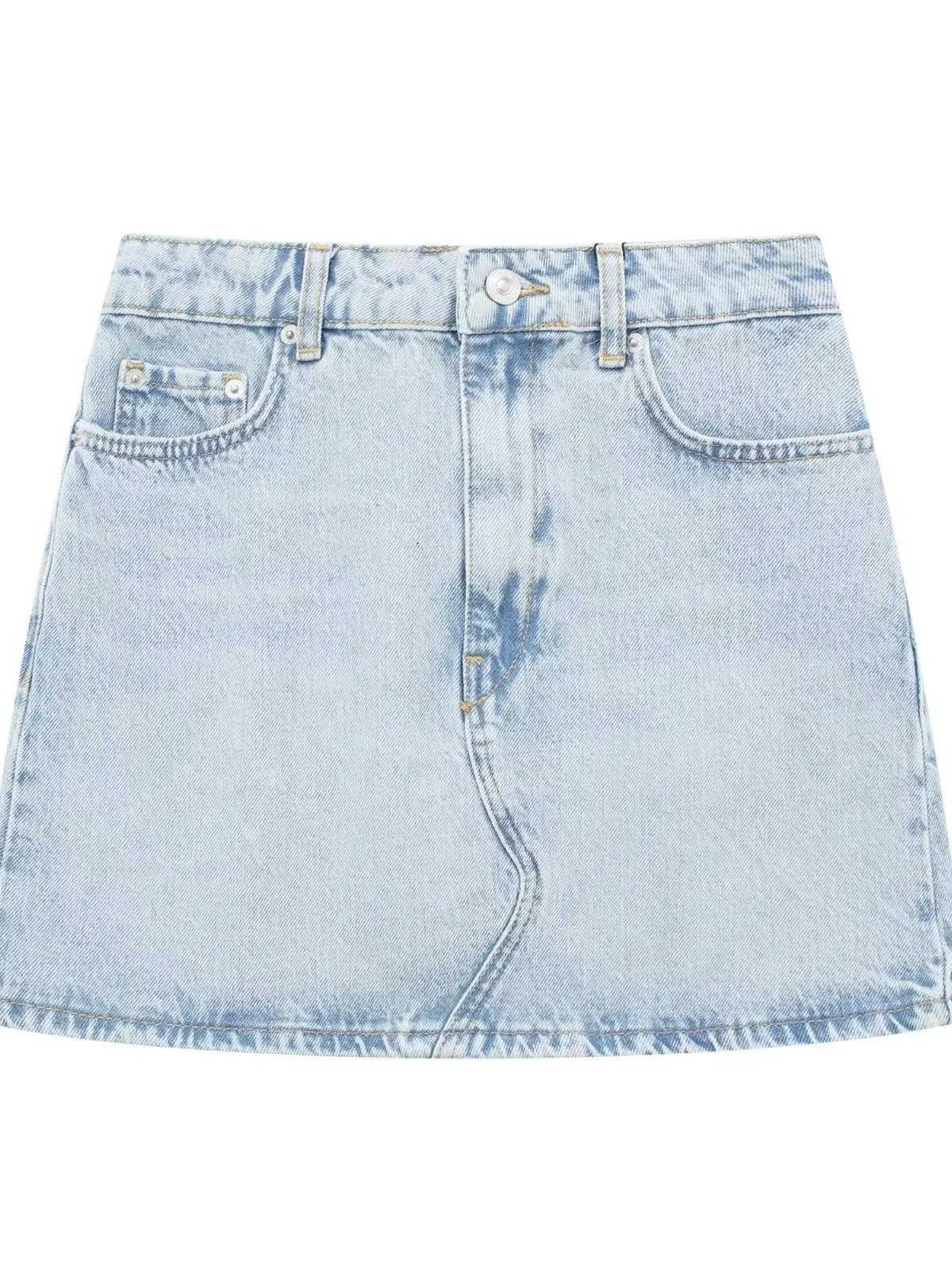 

Женская винтажная юбка на молнии XEASY, голубая повседневная юбка миди с декоративными карманами, на пуговицах, в ковбойском стиле, лето 2023