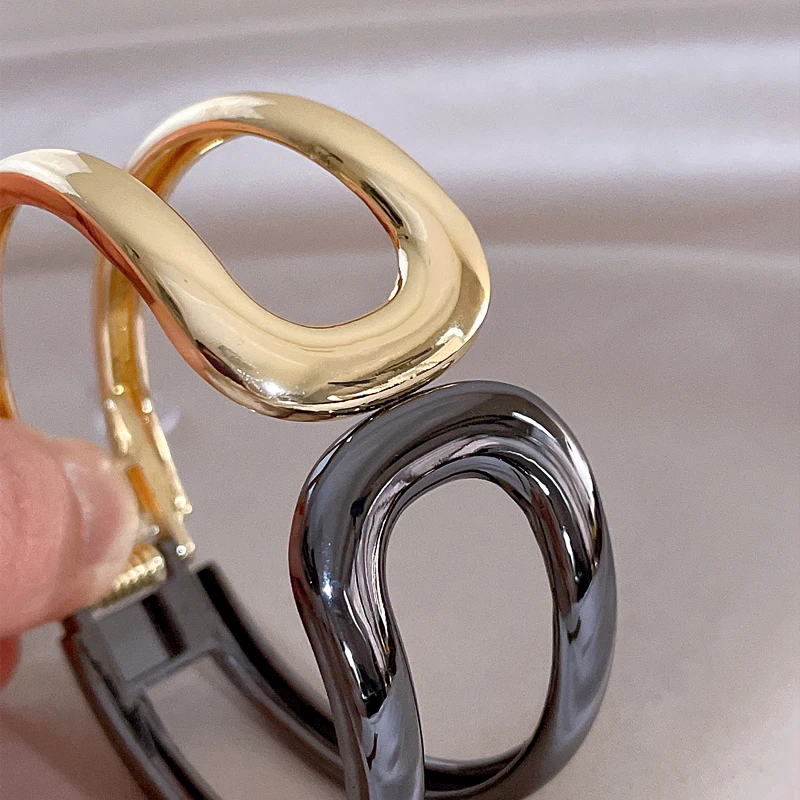 Модный простой Браслет-манжета золотого цвета и браслет для женщин широкий