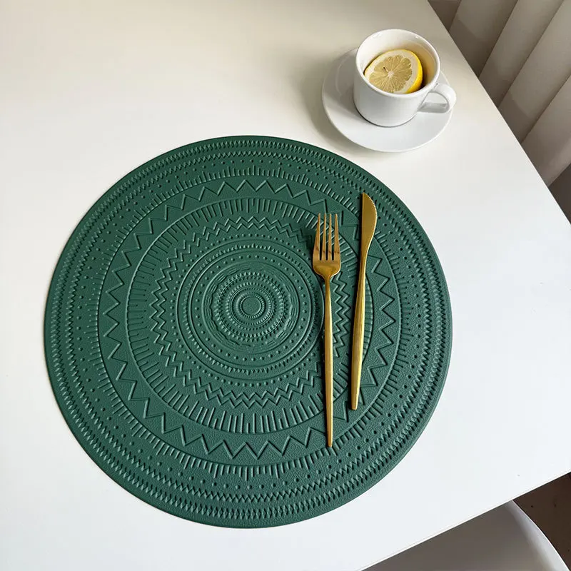 

Круглая подставка для столовых приборов из искусственной кожи