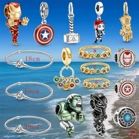 2022 new hot sale silver color vengers series charm fit charms bracelet necklace jewelry charms jewelry gift plata de ley