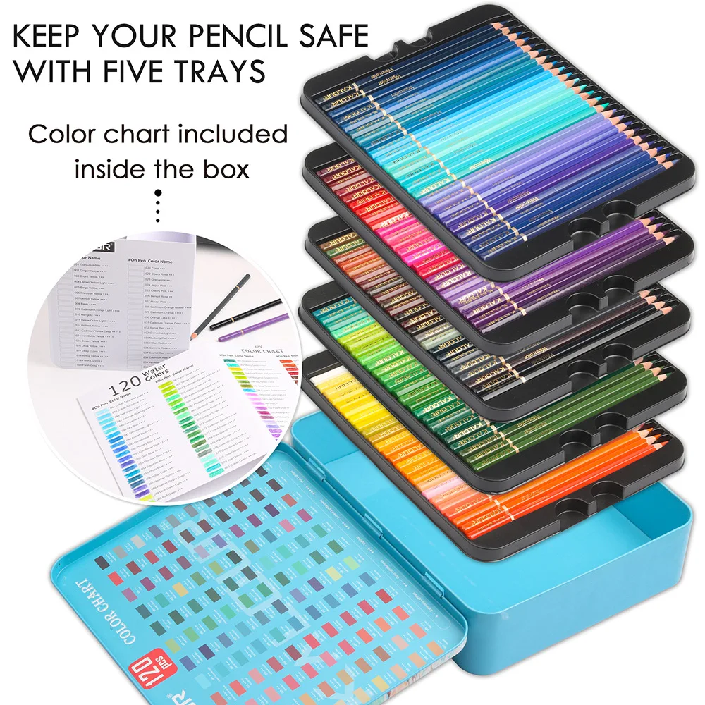 

72/120 Color Professional Wood Water-Soluble Color Pencil Art Supplies Graffiti Painting Set For School Study And Painters
