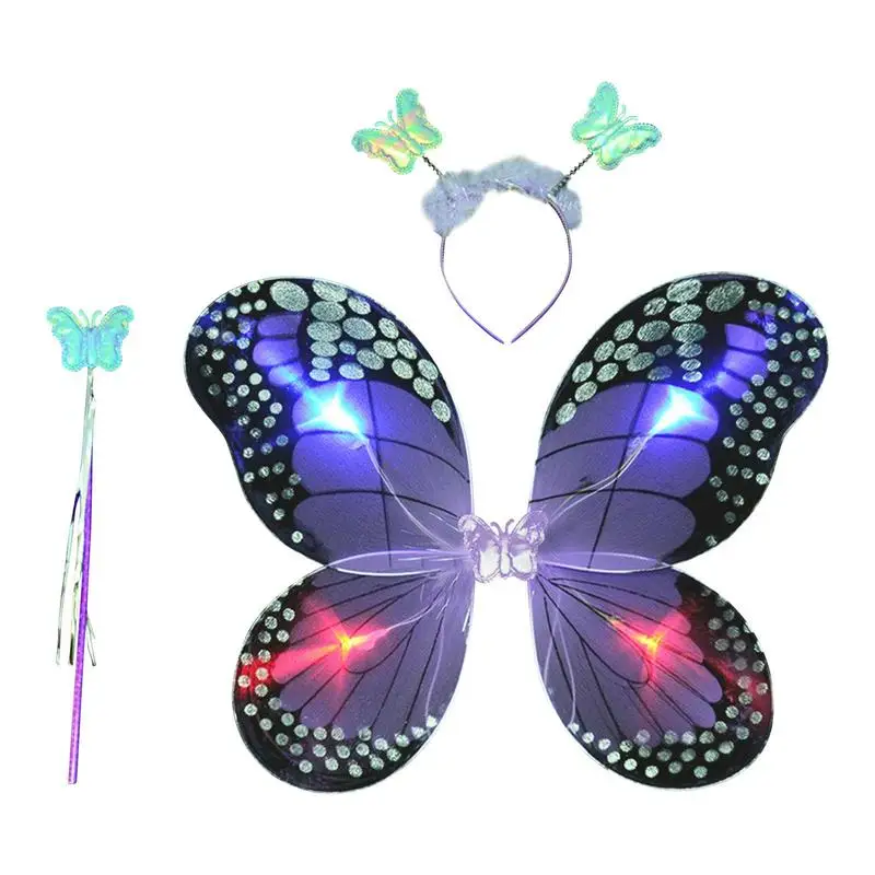 

Набор Сказочных Костюмов, имитация крыльев бабочки, повязка на голову, палочка, принцесса, платье для вечеринки для девочек