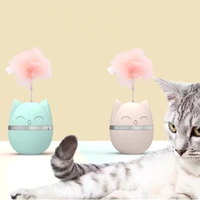 2022 new cat head tumbler cat toy feather creative funny tease cat interactive self hey relieve boredom toy indoor pet toy hot