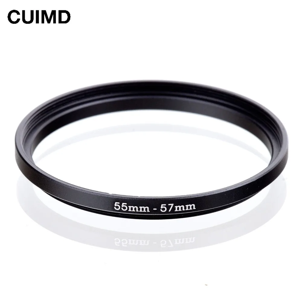 

55mm-57mm 55-57mm 55 to 57 Step Up Ring Filter Adapter black