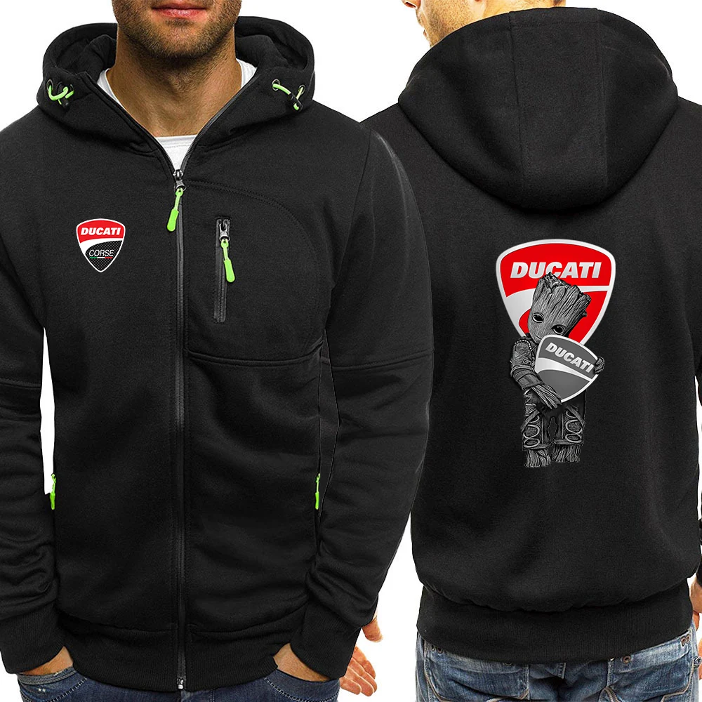 

2022 Ducati Printed Harajaku Men's Sports Sweatshirts Long Sleeve Zipper Cotton Male Winter Hoodies Solid Sweatshirts