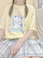 deeptown anime graphic t shirt japanese kawaii sweet girl short sleeve cotton loose summer top for women fashion harajuku tees