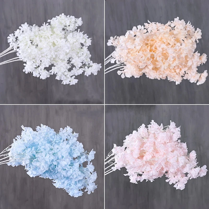 

DIY Silk Hydrangea White Branch Snow All Over The Sky DIY Artificial Cherry Home Party garden Decoration Wedding Arch Decoration