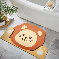 cartoon absorbent bath mat quick drying cute cat dog panda anti slip mat skin floor mats toilet carpet home decor bath rug