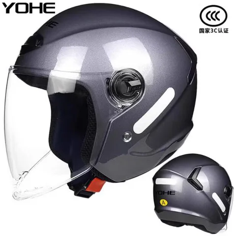 Сертификация 3C, новый зимний теплый мотоциклетный шлем YOHE Y30 унисекс, полулицевые Электрические Велосипедные шлемы, защита рыцаря из АБС-пластика